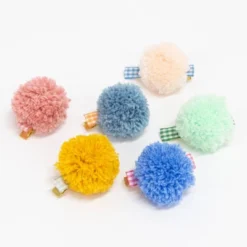 Meri-Meri Meri Meri Gingham & Big Pompom Hair Clips (Pack Of 6)