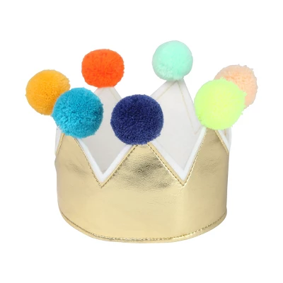 Meri-Meri Meri Meri Gold Pompom Crown (Pack Of 1) 5 Meri-Meri Meri Meri Gold Pompom Crown (Pack Of 1) - Image 5