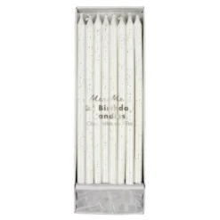 Meri-Meri Meri Meri Silver Glitter Candles (Pack Of 24)