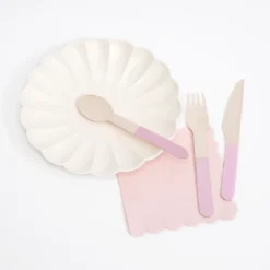 Meri-Meri Meri Meri Pink Wooden Cutlery Set (Pack Of 24)