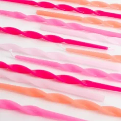 Meri-Meri Meri Meri Pink Twisted Long Candles (Pack Of 16)