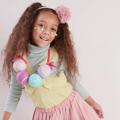 Meri-Meri Meri Meri Pink Pompom Headband (Pack Of 1) 2 Meri-Meri Meri Meri Pink Pompom Headband (Pack Of 1) - Image 2