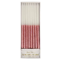 Meri-Meri Meri Meri Dusky Pink Glitter Dipped Candles (Pack Of 16)