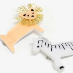 Meri-Meri Meri Meri Zebra & Lion Felt Hair Clips (Pack Of 2)