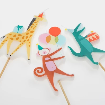 Meri-Meri Meri Meri Animal Parade Candles (Pack Of 4) 2 Meri-Meri Meri Meri Animal Parade Candles (Pack Of 4) - Image 2