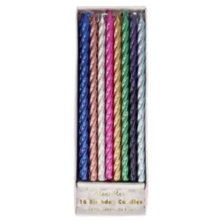 Meri-Meri Meri Meri Multi Metallic Twisted Candles (Pack Of 16)